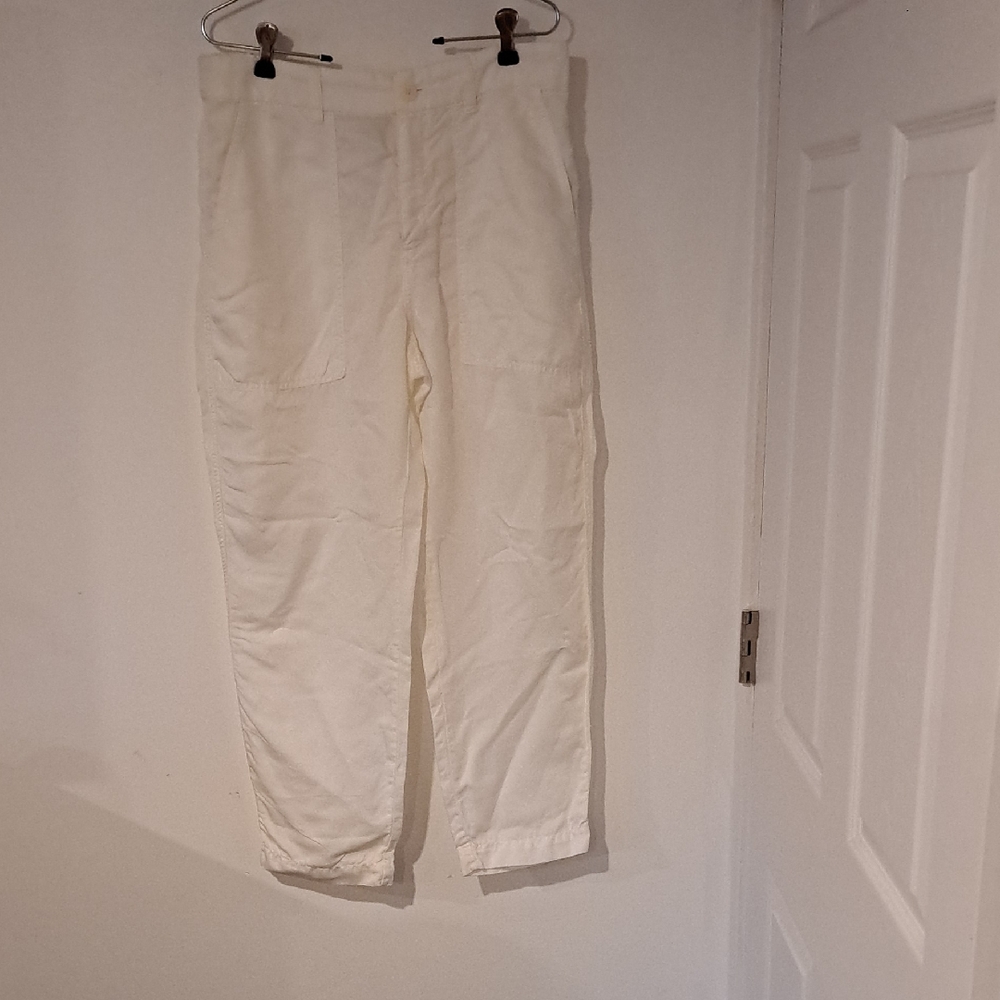 J. Crew Womens  Cream Cargo Pants Size 10 B101